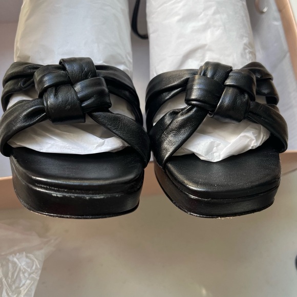 Worn once  Vicenza  Leather Knotted Platform Heels in Black size 37 - Picture 6 of 16